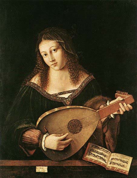 Woman Playing a Lute